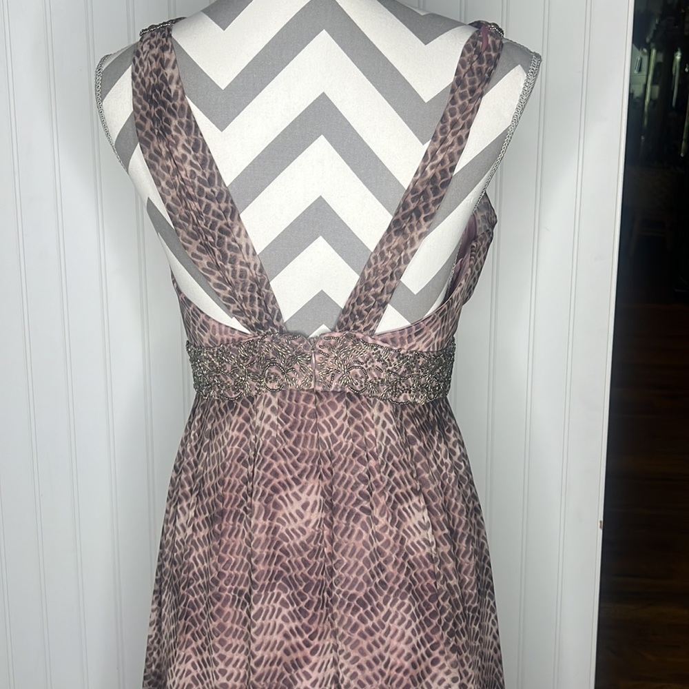 Donna Ricco Silk Beaded Maxi Halter Dress Size 6 - Picture 7 of 16